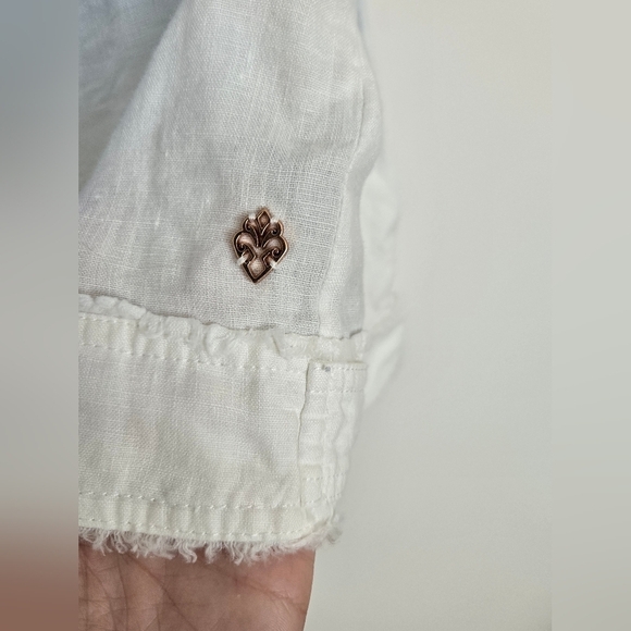 Hatley Women's Blue and White Ambre Linen Jacket Button Front | Small NWT - Picture 4 of 6